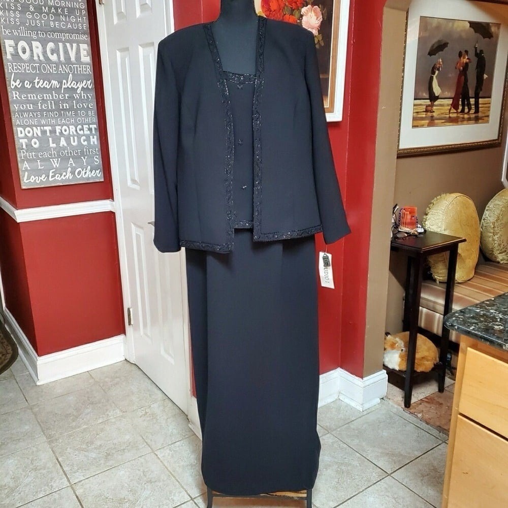 Studio I Women's Mother Of The Bride Formal Dress Set Sz 18 Sequins Jacket